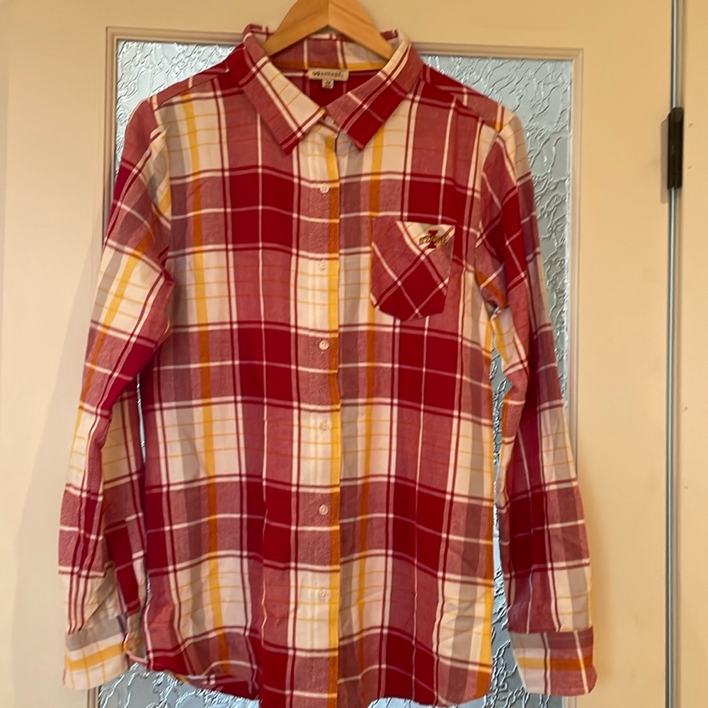 Iowas State Cyclones Plaid Shirt - Medium - NWOT